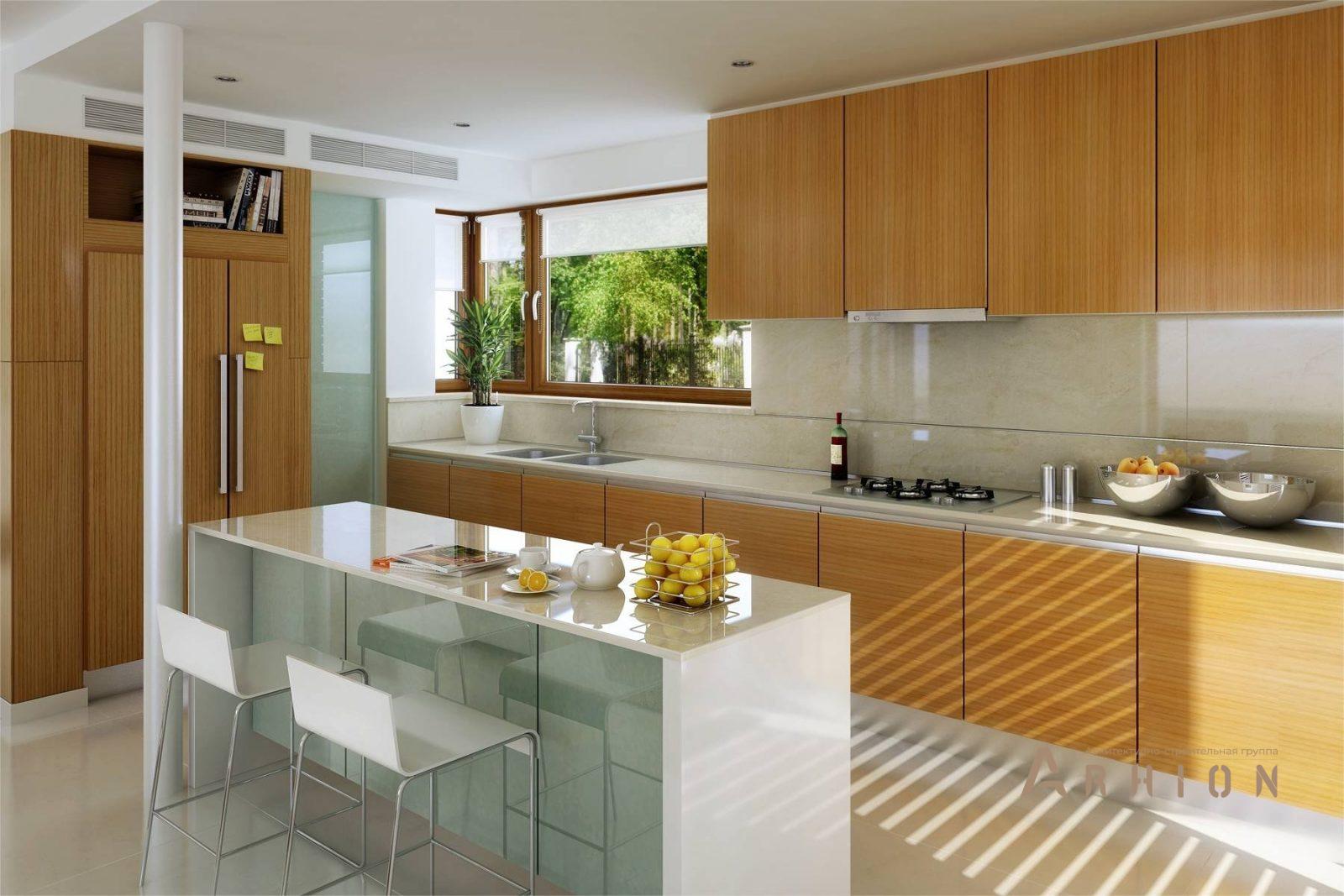 6. Проект одноэтажного дома в современном стиле с плоской кровлей , BY-19, площадью - 220 кв c мансардой, гаражом